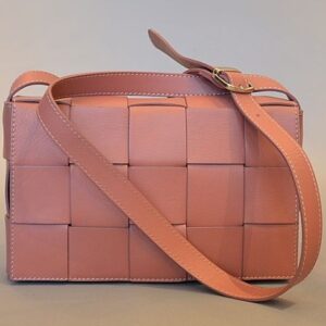 Ledertasche, Handtasche aus echtem Leder, Tasche mit langem Träger, altrosa, rosa, pink, Anteprima store, Made in Italy, echtes Rindsleder, Damenhandtasche, Weihnachtsgeschenk für Frauen, Weihnachtsgeschenk, Geschenk für Frauen