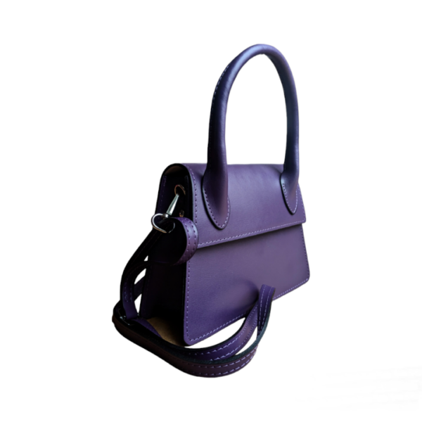 kleine Ledertasche, kleine Tasche, Abendtasche, Ledertasche, Crossovertasche, lila Tasche, Made in Italy, Ausgehtasche, Mini Bag, Lieblingstasche, lila